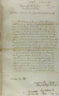 List Stanisława Karnkowskiego arcybiskupa gnieźnieńskiego do króla Zygmunta III, Łęczyca 04.10.1601