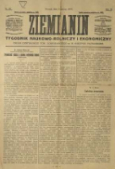 Ziemianin. Tygodnik naukowo-rolniczy i ekonomiczny; organ Centralnego Towarzystwa Gospodarczego w Wielkiem Księstwie Poznańskiem 1917.06.03 R.68 Nr22
