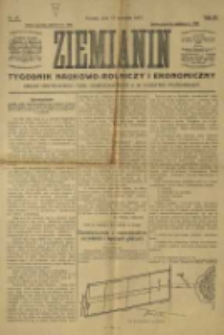 Ziemianin. Tygodnik naukowo-rolniczy i ekonomiczny; organ Centralnego Towarzystwa Gospodarczego w Wielkiem Księstwie Poznańskiem 1917.09.15 R.68 Nr37