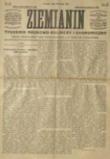 Ziemianin. Tygodnik naukowo-rolniczy i ekonomiczny; organ Centralnego Towarzystwa Gospodarczego w Wielkiem Księstwie Poznańskiem 1917.03.25 R.68 Nr12