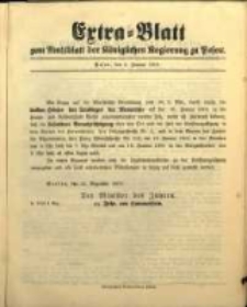 Extra=Blatt zum Amtsblatt der K&ouml;niglichen Regierung zu Posen, den 8 Januar 1904