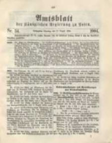 Amtsblatt der K&ouml;niglichen Regierung zu Posen.1904.08.23 Nr.34