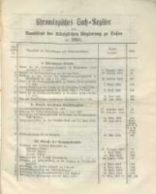 Chronologisches Sach-Register zum Amtsblatt der K&ouml;niglichen Regierung zu Posen f&uuml;r 1904