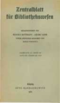 Zentralblatt f&uuml;r Bibliothekswesen. 1939.01-02 Jg.56 heft 1-2