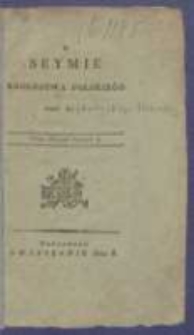 O Seymie Kr&oacute;lestwa Polskiego