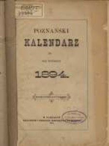 Poznański Kalendarz na rok zwyczajny 1894. R.21.