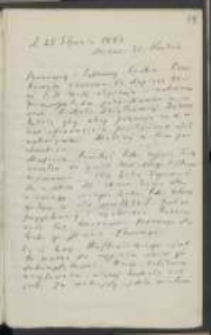 List Józefa Ignacego Kraszewskiego do Wawrzyńca Benzelstjerny-Engeströma z 25 stycznia 1883 roku