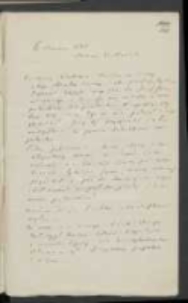 List J&oacute;zefa Ignacego Kraszewskiego do Wawrzyńca Benzelstjerny-Engestr&ouml;ma z 6 marca 1883 roku