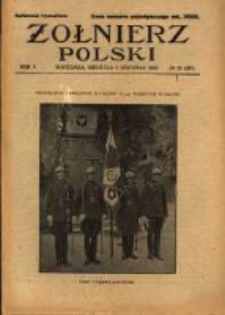Żołnierz Polski : pismo poświęcone czynowi i doli żołnierza polskiego. R.5 1923 nr35
