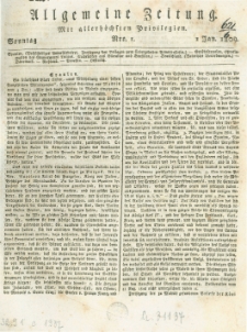 Allgemeine Zeitung: mit allerh&ouml;chsten Privilegien. 1809.01.01 Nro.1
