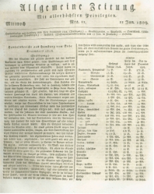 Allgemeine Zeitung: mit allerhöchsten Privilegien. 1809.01.11 Nro.11