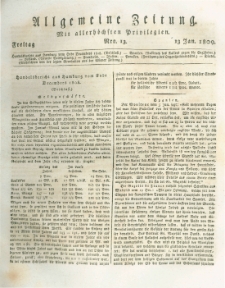 Allgemeine Zeitung: mit allerhöchsten Privilegien. 1809.01.13 Nro.13