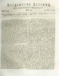 Allgemeine Zeitung: mit allerhöchsten Privilegien. 1809.01.15 Nro.15
