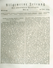 Allgemeine Zeitung: mit allerh&ouml;chsten Privilegien. 1809.01.22 Nro.22