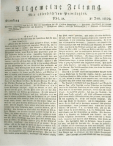 Allgemeine Zeitung: mit allerhöchsten Privilegien. 1809.01.31 Nro.31