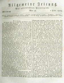 Allgemeine Zeitung: mit allerh&ouml;chsten Privilegien. 1809.02.01 Nro.32