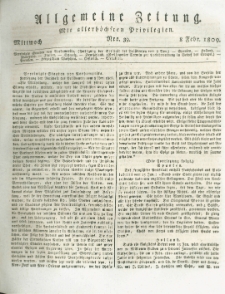 Allgemeine Zeitung: mit allerh&ouml;chsten Privilegien. 1809.02.08 Nro.39