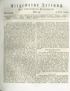 Allgemeine Zeitung: mit allerhöchsten Privilegien. 1809.02.08 Nro.39