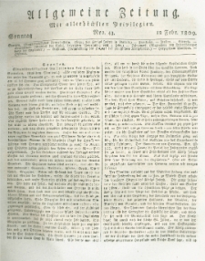 Allgemeine Zeitung: mit allerhöchsten Privilegien. 1809.02.12 Nro.43