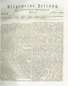 Allgemeine Zeitung: mit allerhöchsten Privilegien. 1809.02.17 Nro.48