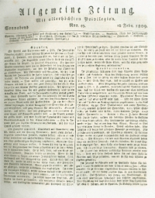 Allgemeine Zeitung: mit allerh&ouml;chsten Privilegien. 1809.02.18 Nro.49