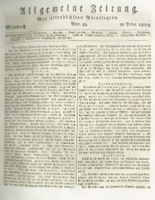 Allgemeine Zeitung: mit allerhöchsten Privilegien. 1809.02.22 Nro.53