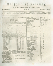 Allgemeine Zeitung: mit allerh&ouml;chsten Privilegien. 1809.02.25 Nro.56