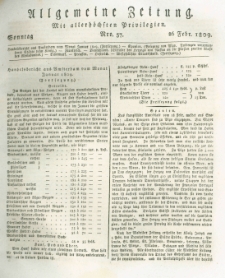 Allgemeine Zeitung: mit allerhöchsten Privilegien. 1809.02.26 Nro.57