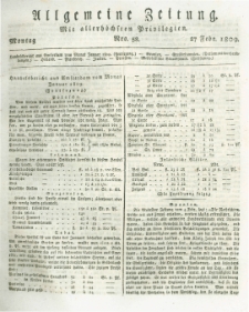 Allgemeine Zeitung: mit allerhöchsten Privilegien. 1809.02.27 Nro.58