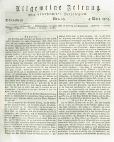 Allgemeine Zeitung: mit allerhöchsten Privilegien. 1809.03.04 Nro.63