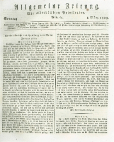Allgemeine Zeitung: mit allerhöchsten Privilegien. 1809.03.05 Nro.64
