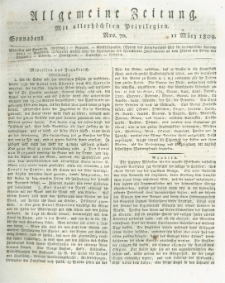 Allgemeine Zeitung: mit allerh&ouml;chsten Privilegien. 1809.03.11 Nro.70