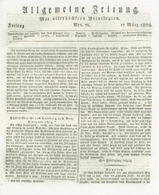 Allgemeine Zeitung: mit allerhöchsten Privilegien. 1809.03.17 Nro.76
