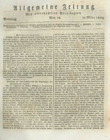 Allgemeine Zeitung: mit allerhöchsten Privilegien. 1809.03.19 Nro.78