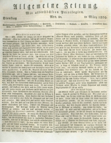Allgemeine Zeitung: mit allerh&ouml;chsten Privilegien. 1809.03.21 Nro.80