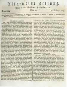 Allgemeine Zeitung: mit allerhöchsten Privilegien. 1809.03.21 Nro.80