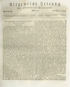 Allgemeine Zeitung: mit allerh&ouml;chsten Privilegien. 1809.03.22 Nro.81