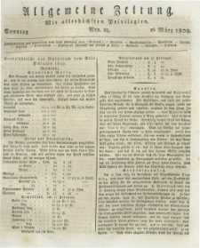 Allgemeine Zeitung: mit allerhöchsten Privilegien. 1809.03.26 Nro.85