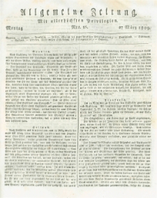 Allgemeine Zeitung: mit allerhöchsten Privilegien. 1809.03.27 Nro.86