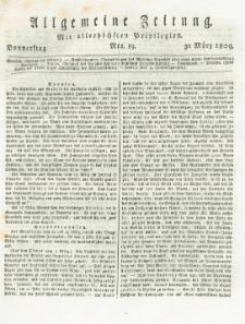 Allgemeine Zeitung: mit allerhöchsten Privilegien. 1809.03.30 Nro.89