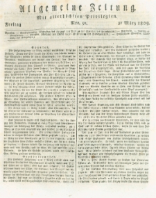 Allgemeine Zeitung: mit allerh&ouml;chsten Privilegien. 1809.03.31 Nro.90