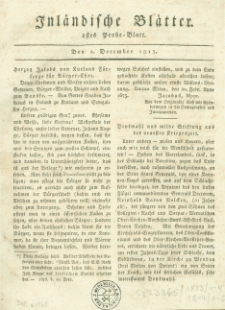 Inländische Blätter. 1813.12.02 Nr1 Probe-Blatt