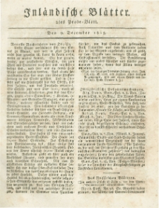 Inländische Blätter. 1813.12.09 Nr2 Probe-Blatt