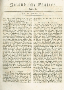 Inländische Blätter. 1814.02.10 Nr6