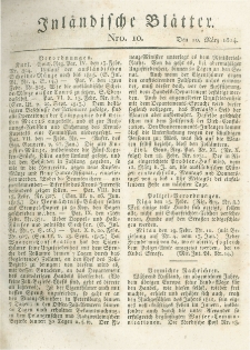 Inländische Blätter. 1814.03.10 Nr10