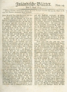Inländische Blätter. 1814.04.07 Nr14