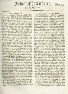 Inländische Blätter. 1814.04.14 Nr15