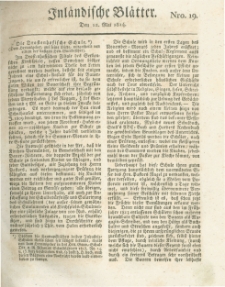Inländische Blätter. 1814.05.12 Nr19