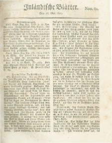 Inländische Blätter. 1814.05.26 Nr21