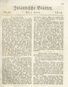 Inländische Blätter. 1814.07.07 Nr27